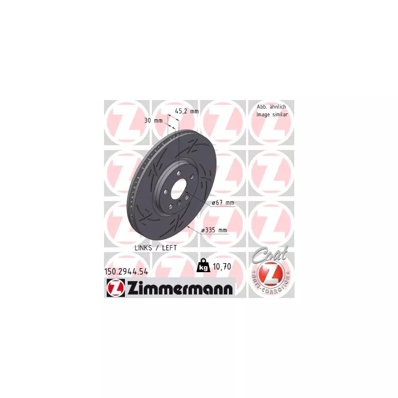 Disque de frein arrière gauche ZIMMERMANN 150.2944.54