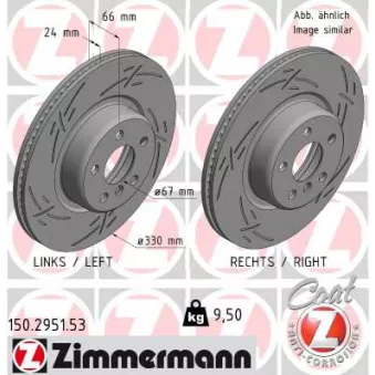 Jeu de 2 disques de frein avant ZIMMERMANN 150.2951.53