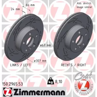 Jeu de 2 disques de frein avant ZIMMERMANN 150.2965.53
