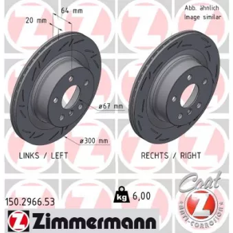 Jeu de 2 disques de frein arrière ZIMMERMANN 150.2966.53