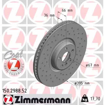 Jeu de 2 disques de frein avant ZIMMERMANN 150.2988.52