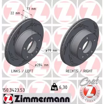 Jeu de 2 disques de frein avant ZIMMERMANN 150.3423.53