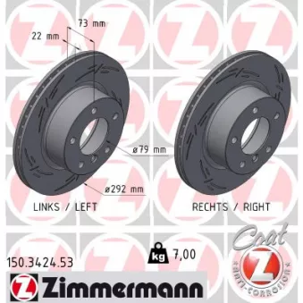 Jeu de 2 disques de frein avant ZIMMERMANN 150.3424.53
