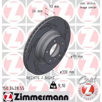 Disque de frein arrière droit ZIMMERMANN 150.3428.55