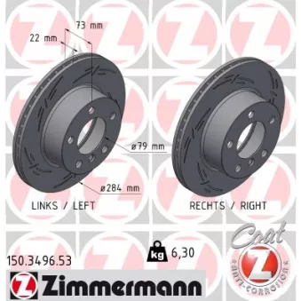 Jeu de 2 disques de frein avant ZIMMERMANN 150.3496.53
