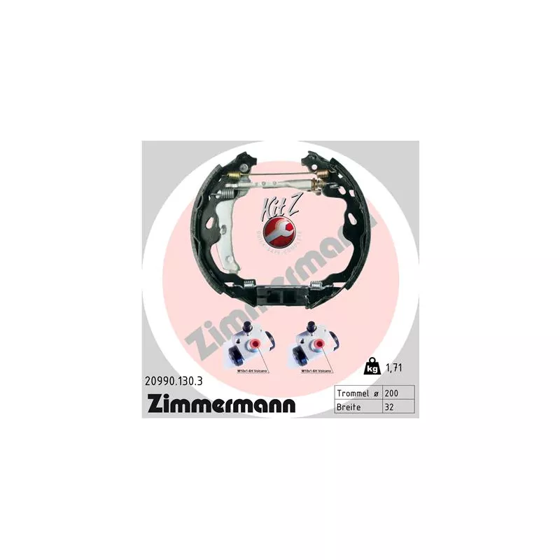 Jeu de mâchoires de frein ZIMMERMANN 20990.130.3