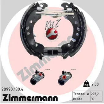 Jeu de mâchoires de frein ZIMMERMANN 20990.130.4