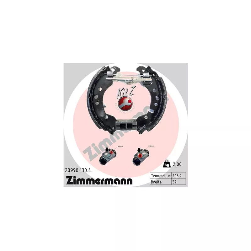 Jeu de mâchoires de frein ZIMMERMANN 20990.130.4