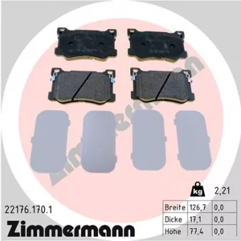 Jeu de 4 plaquettes de frein avant ZIMMERMANN 22176.170.1