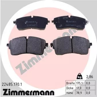 Jeu de 4 plaquettes de frein avant ZIMMERMANN 22485.170.1