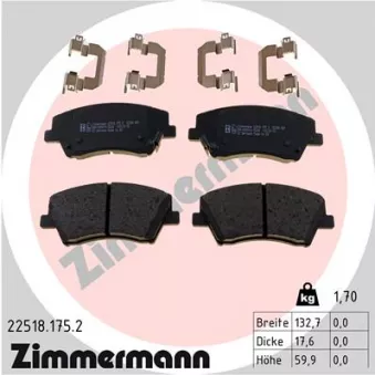 Jeu de 4 plaquettes de frein avant ZIMMERMANN 22518.175.2