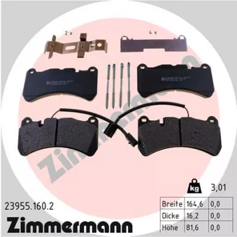 Jeu de 4 plaquettes de frein avant ZIMMERMANN 23955.160.2