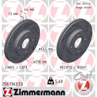 Jeu de 2 disques de frein avant ZIMMERMANN 250.1363.53