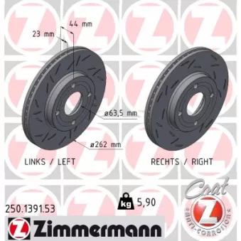 Jeu de 2 disques de frein avant ZIMMERMANN 250.1391.53