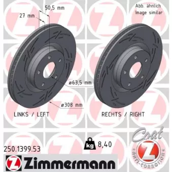 Jeu de 2 disques de frein avant ZIMMERMANN 250.1399.53