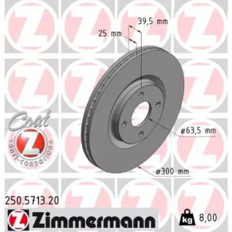 Jeu de 2 disques de frein avant ZIMMERMANN 250.5713.20