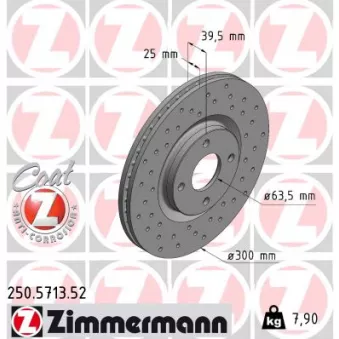 Jeu de 2 disques de frein avant ZIMMERMANN 250.5713.52