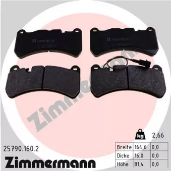 Jeu de 4 plaquettes de frein avant ZIMMERMANN 25790.160.2