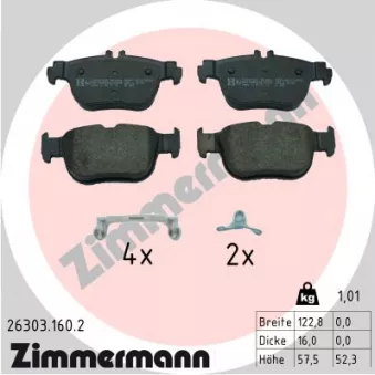 Jeu de 4 plaquettes de frein arrière ZIMMERMANN 26303.160.2