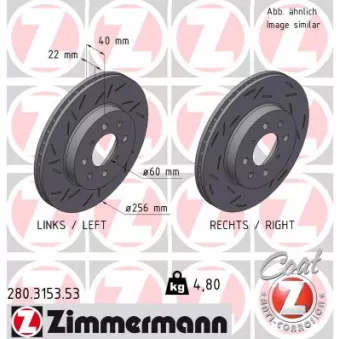 Jeu de 2 disques de frein avant ZIMMERMANN 280.3153.53