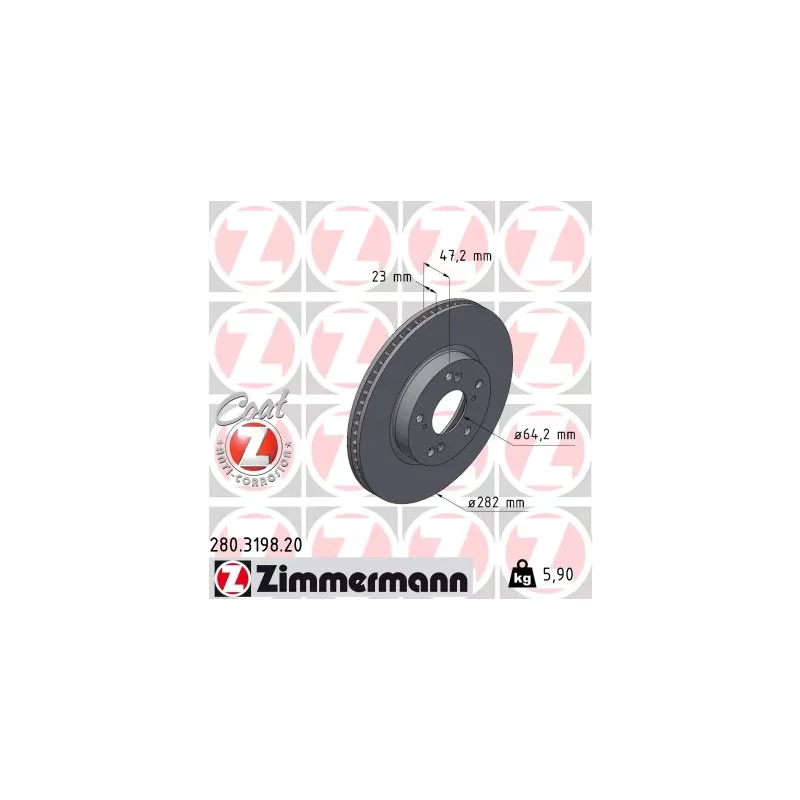 Jeu de 2 disques de frein avant ZIMMERMANN 280.3198.20