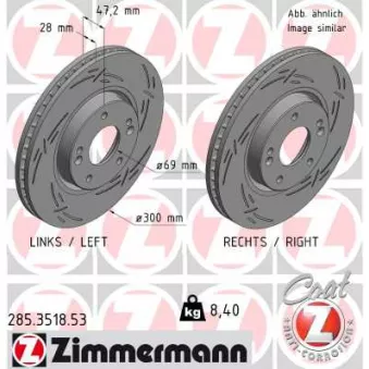 Jeu de 2 disques de frein avant ZIMMERMANN 285.3518.53