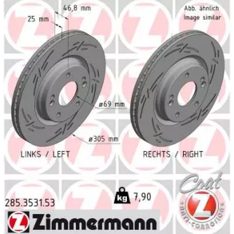 Jeu de 2 disques de frein avant ZIMMERMANN 285.3531.53