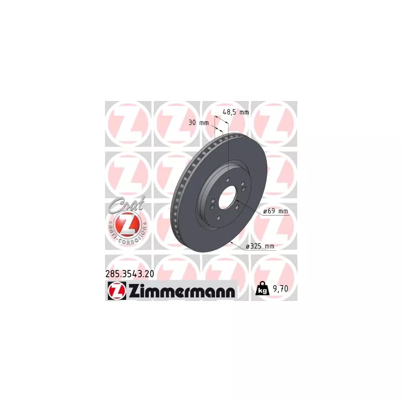 Jeu de 2 disques de frein avant ZIMMERMANN 285.3543.20