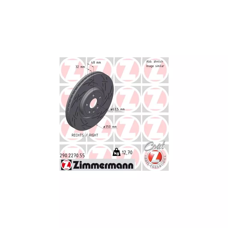 Disque de frein arrière droit ZIMMERMANN 290.2270.55