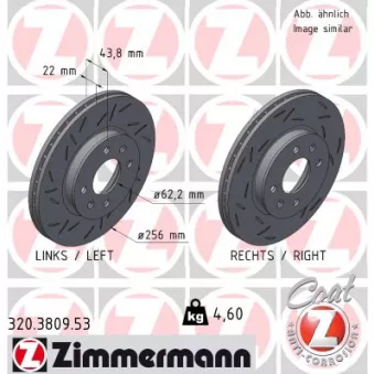 Jeu de 2 disques de frein avant ZIMMERMANN 320.3809.53