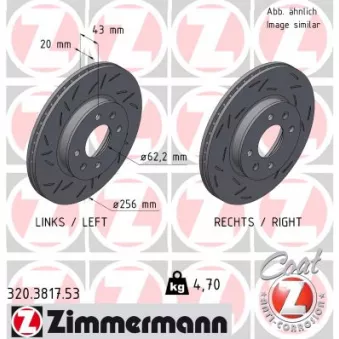 Jeu de 2 disques de frein avant ZIMMERMANN 320.3817.53
