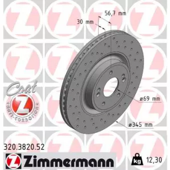 Jeu de 2 disques de frein avant ZIMMERMANN 320.3820.52