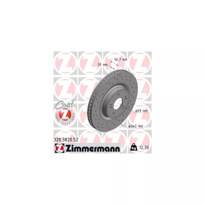 Jeu de 2 disques de frein avant ZIMMERMANN 320.3820.52