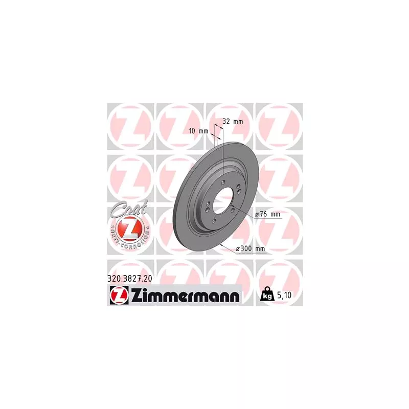 Jeu de 2 disques de frein arrière ZIMMERMANN 320.3827.20