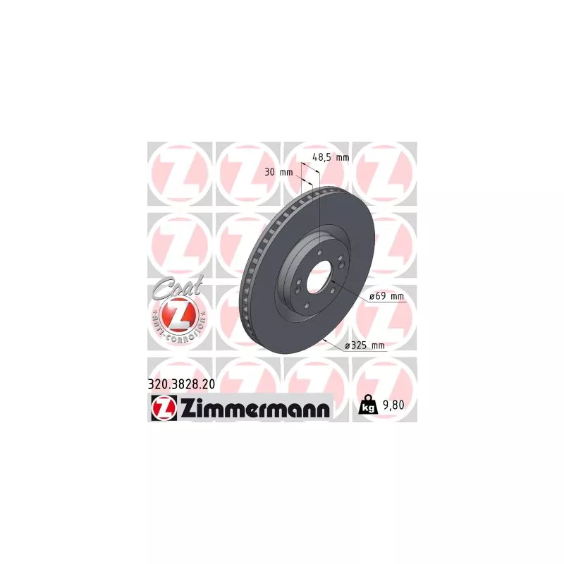 Jeu de 2 disques de frein avant ZIMMERMANN 320.3828.20