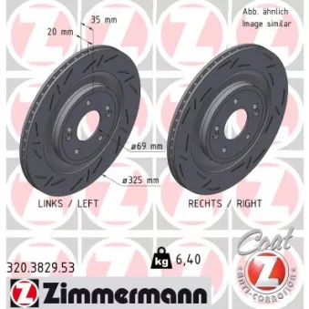 Jeu de 2 disques de frein arrière ZIMMERMANN 320.3829.53