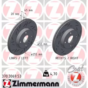 Jeu de 2 disques de frein avant ZIMMERMANN 370.3069.53