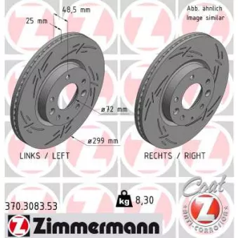 Jeu de 2 disques de frein avant ZIMMERMANN 370.3083.53