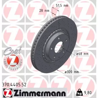Jeu de 2 disques de frein avant ZIMMERMANN 370.4405.52