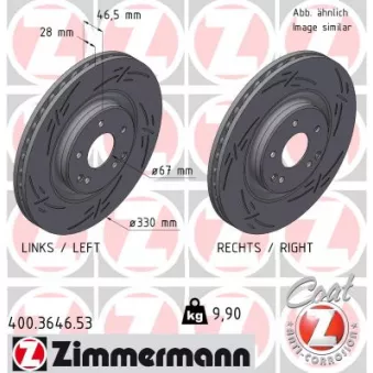 Jeu de 2 disques de frein avant ZIMMERMANN 400.3646.53