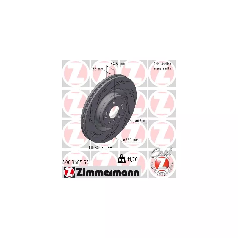 Disque de frein arrière gauche ZIMMERMANN 400.3685.54