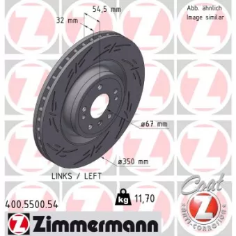 Disque de frein arrière gauche ZIMMERMANN 400.5500.54