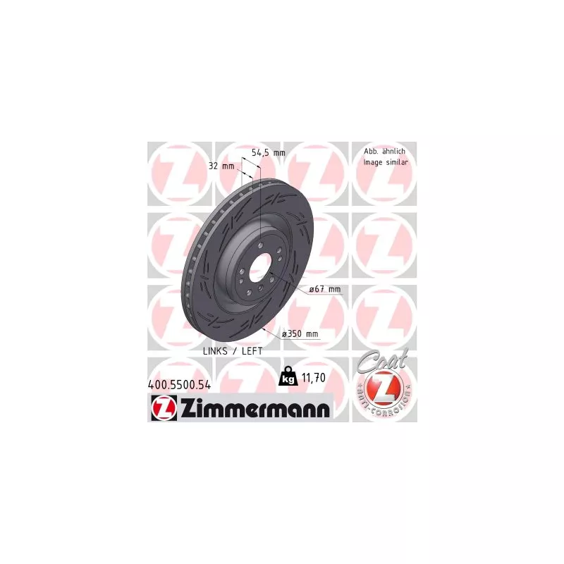 Disque de frein arrière gauche ZIMMERMANN 400.5500.54