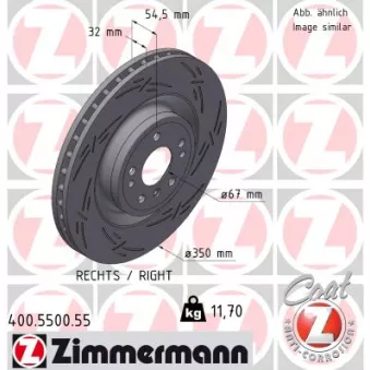 Disque de frein arrière droit ZIMMERMANN 400.5500.55