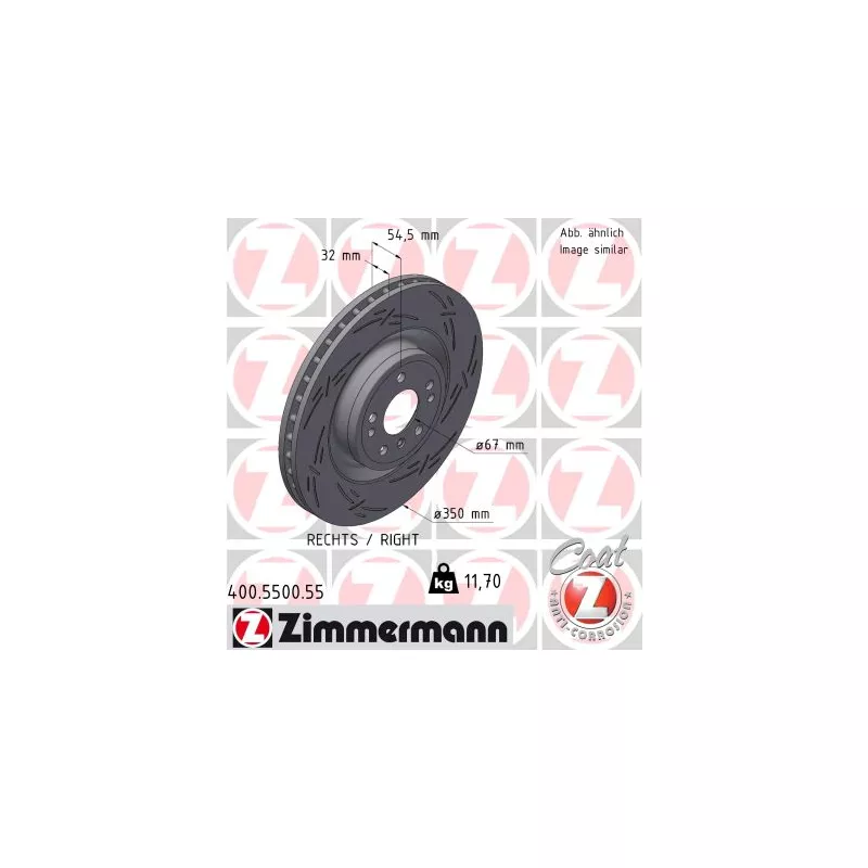 Disque de frein arrière droit ZIMMERMANN 400.5500.55