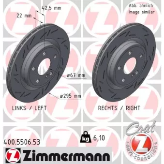 Jeu de 2 disques de frein arrière ZIMMERMANN 400.5506.53