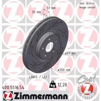 Disque de frein arrière gauche ZIMMERMANN 400.5516.54