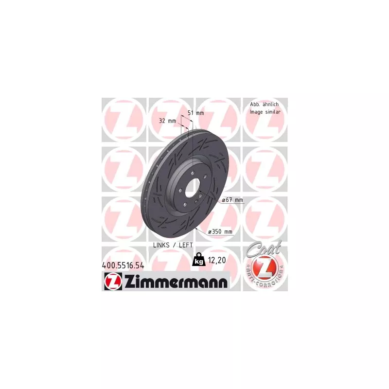 Disque de frein arrière gauche ZIMMERMANN 400.5516.54