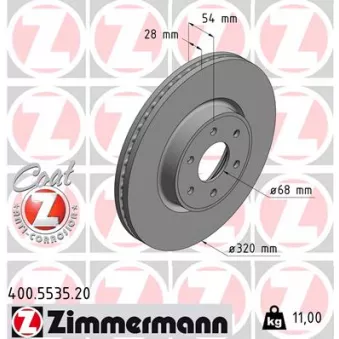 Jeu de 2 disques de frein avant ZIMMERMANN 400.5535.20