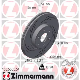 Jeu de 2 disques de frein avant ZIMMERMANN 400.5535.54
